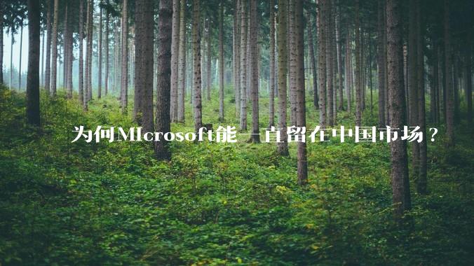为何Microsoft能一直留在中国市场?