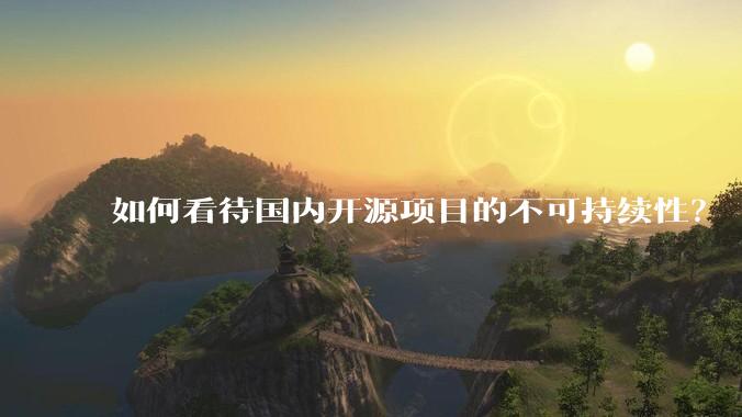 如何看待国内开源项目的不可持续性？